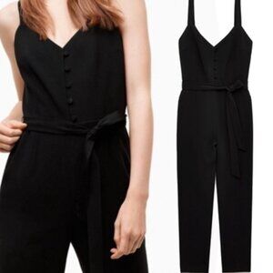 Black Button-Down Jumpsuit